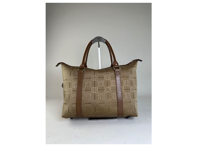 Vintage Givenchy 4G Logo Canvas Tote Beige Brown Gold - Ansicht 2