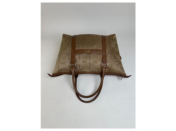 Vintage Givenchy 4G Logo Canvas Tote Beige Brown Gold - Ansicht 5