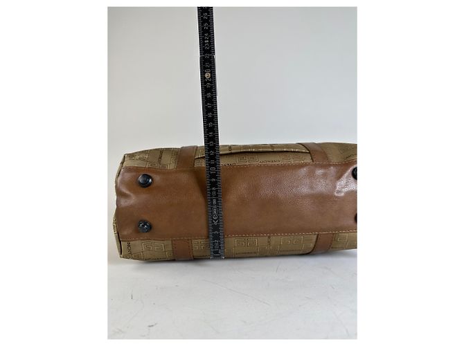 Vintage Givenchy 4G Logo Canvas Tote Beige Brown Gold - Ansicht 8