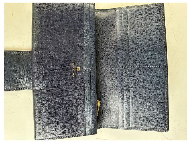 Vintage Givenchy Leather Long Wallet Black Gold - view 3