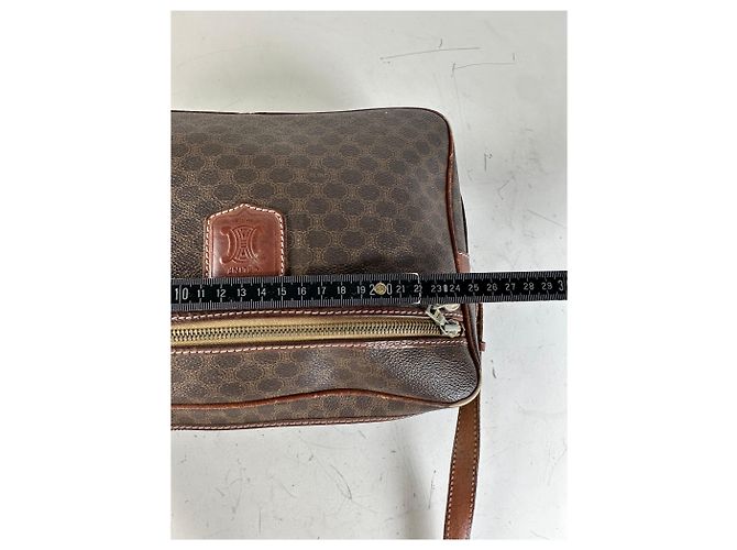 Céline Vintage Celine Monogram Canvas Schultertasche Brown Tan Braun - Ansicht 12