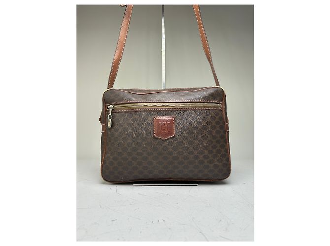 Céline Vintage Celine Monogram Canvas Schultertasche Brown Tan Braun - Ansicht 14