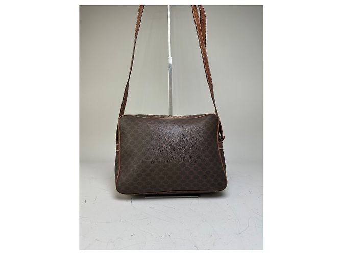 Céline Vintage Celine Monogram Canvas Schultertasche Brown Tan Braun - Ansicht 2