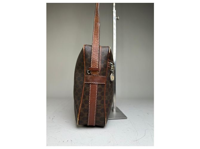 Céline Vintage Celine Monogram Canvas Schultertasche Brown Tan Braun - Ansicht 4