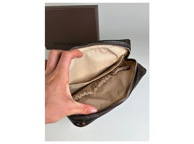 Vintage Louis Vuitton Monogram Canvas Kosmetiktasche Brown Gold Braun - Ansicht 3
