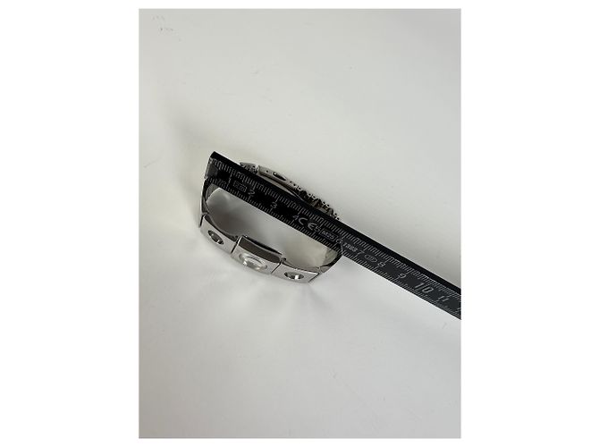 Vintage Courreges Armbanduhr aus Edelstahl mit Logo, Silber - Ansicht 6