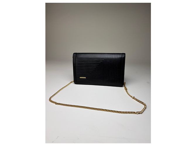 Clutch Vintage Givenchy in Pelle con Catena Nero Oro - vista 11