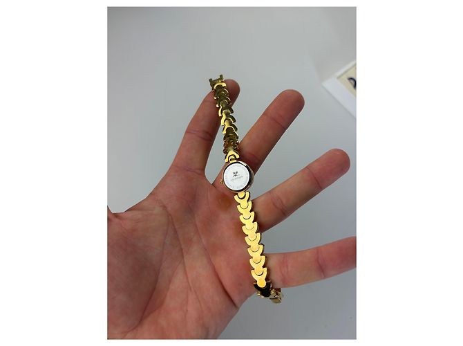 Vintage Courreges Armbanduhr Kette Red Gold Rot - Ansicht 10