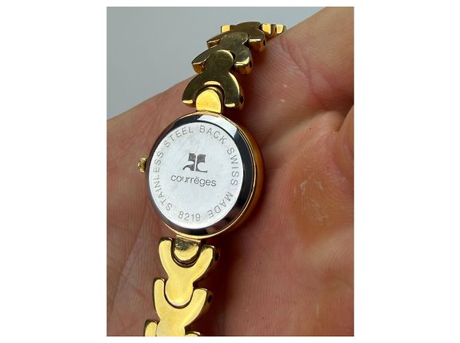 Vintage Courreges Armbanduhr Kette Red Gold Rot - Ansicht 4