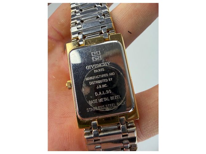 Vintage Givenchy Armbanduhr aus Edelstahl Gold Schwarz Golden - Ansicht 3