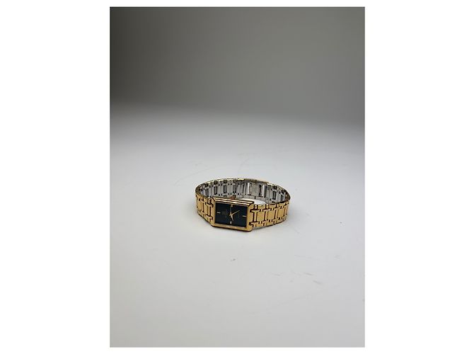Vintage Givenchy Armbanduhr aus Edelstahl Gold Schwarz Golden - Ansicht 7