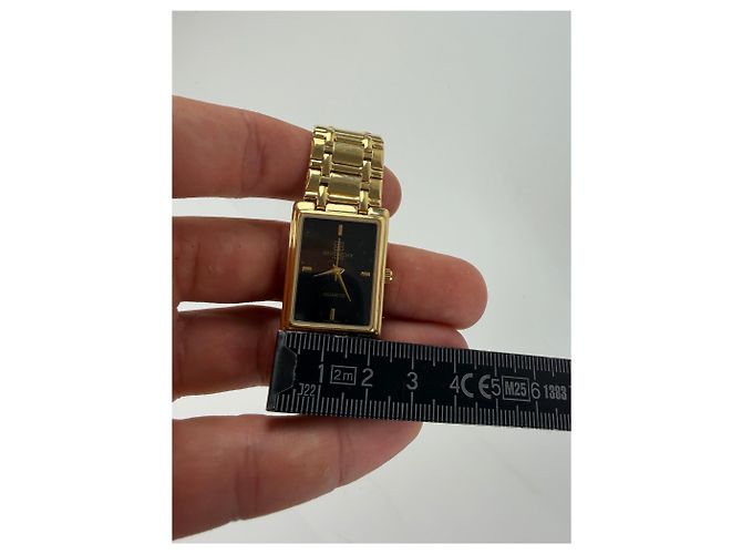 Vintage Givenchy Armbanduhr aus Edelstahl Gold Schwarz Golden - Ansicht 9