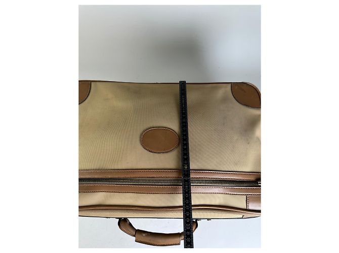 Vintage Gucci Canvas Reisetasche Beige Brown Gold - Ansicht 10