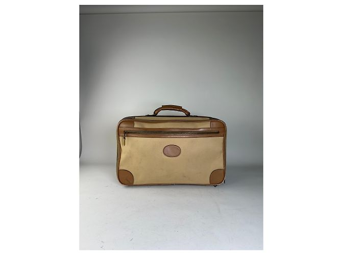Vintage Gucci Canvas Reisetasche Beige Brown Gold - Ansicht 13