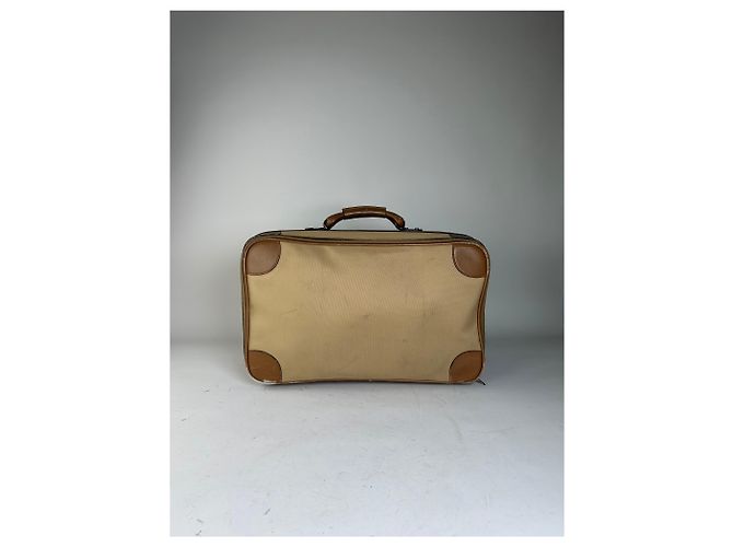 Vintage Gucci Canvas Reisetasche Beige Brown Gold - Ansicht 14