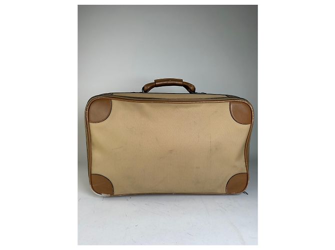 Vintage Gucci Canvas Reisetasche Beige Brown Gold - Ansicht 2