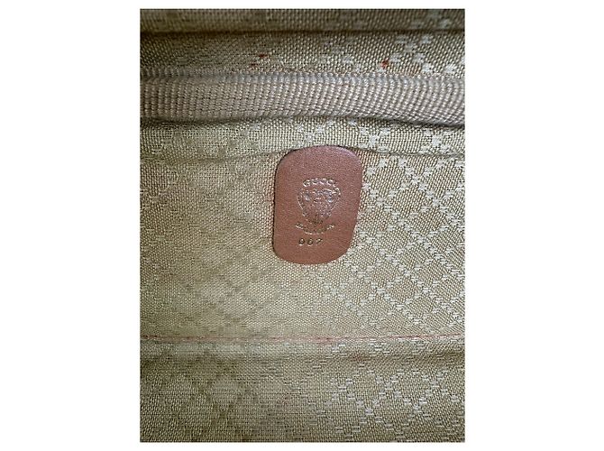 Vintage Gucci Canvas Reisetasche Beige Brown Gold - Ansicht 5