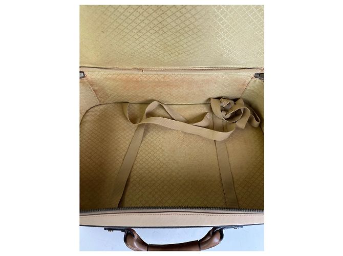 Vintage Gucci Canvas Reisetasche Beige Brown Gold - Ansicht 6
