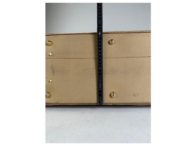 Vintage Gucci Canvas Reisetasche Beige Brown Gold - Ansicht 9
