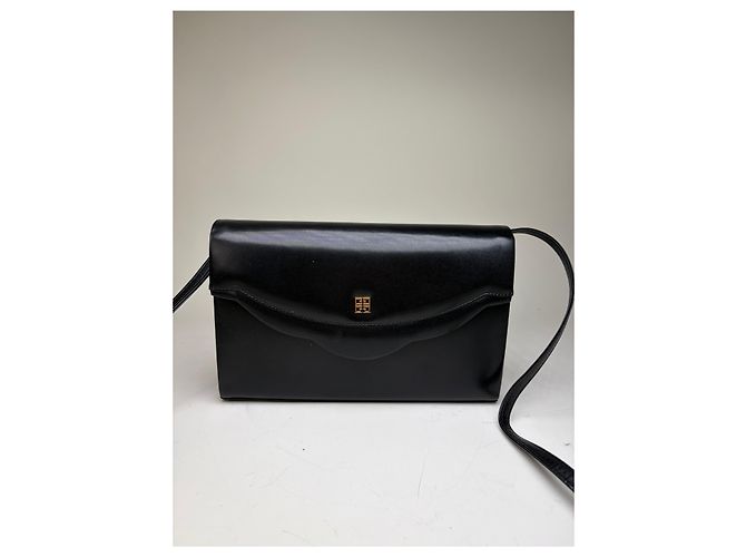 Vintage Givenchy Leder Crossbody Bag Schwarz Gold - Ansicht 13