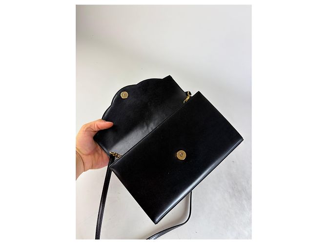 Vintage Givenchy Leder Crossbody Bag Schwarz Gold - Ansicht 5