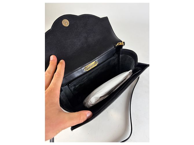 Vintage Givenchy Leder Crossbody Bag Schwarz Gold - Ansicht 7
