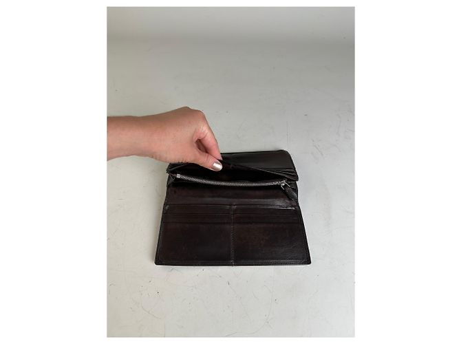 Vintage Loewe Leather Long Wallet Black - view 3
