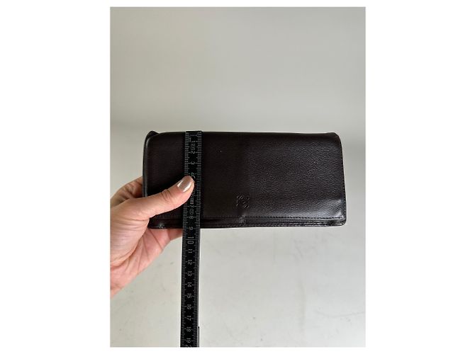 Vintage Loewe Leather Long Wallet Black - view 6