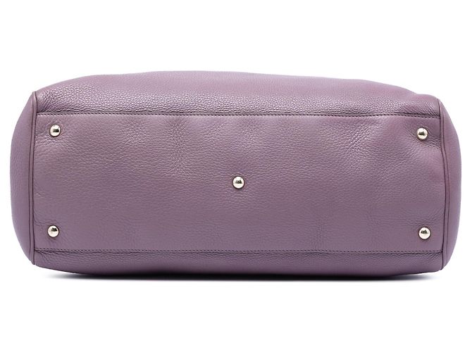 Bamboo Borsa Shopper Satchel Gucci Large in pelle di vitello viola con bambù Porpora - vista 3