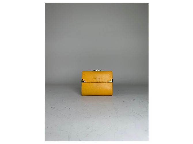 Vintage Givenchy Saffiano Leather Wallet Yellow Silver - view 10