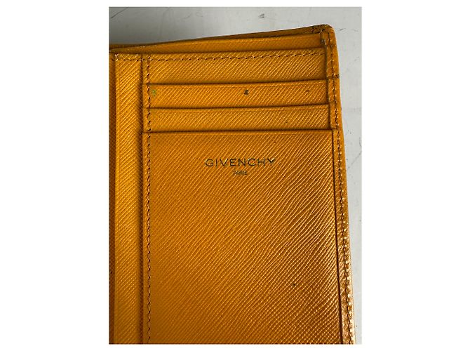 Vintage Givenchy Saffiano Leather Wallet Yellow Silver - view 5