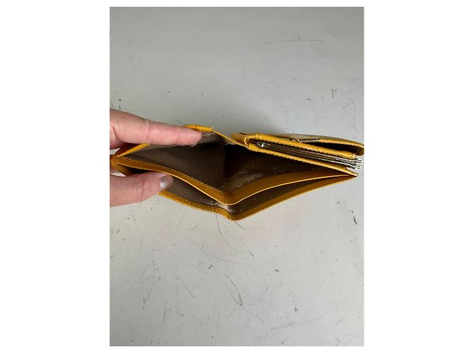 Vintage Givenchy Saffiano Leather Wallet Yellow Silver - view 6