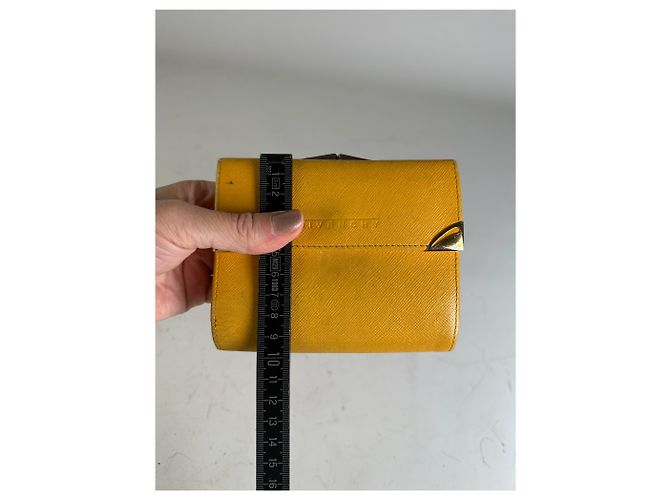 Vintage Givenchy Saffiano Leather Wallet Yellow Silver - view 9
