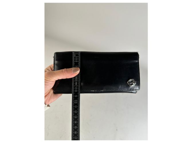 Vintage Gucci Leather Wallet Black Silver - view 10