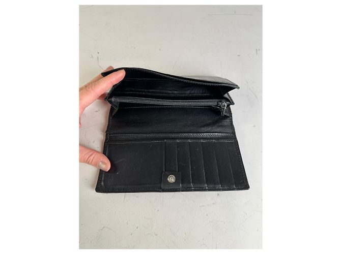 Vintage Gucci Leather Wallet Black Silver - view 4