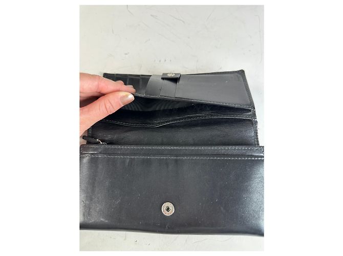 Vintage Gucci Leather Wallet Black Silver - view 7