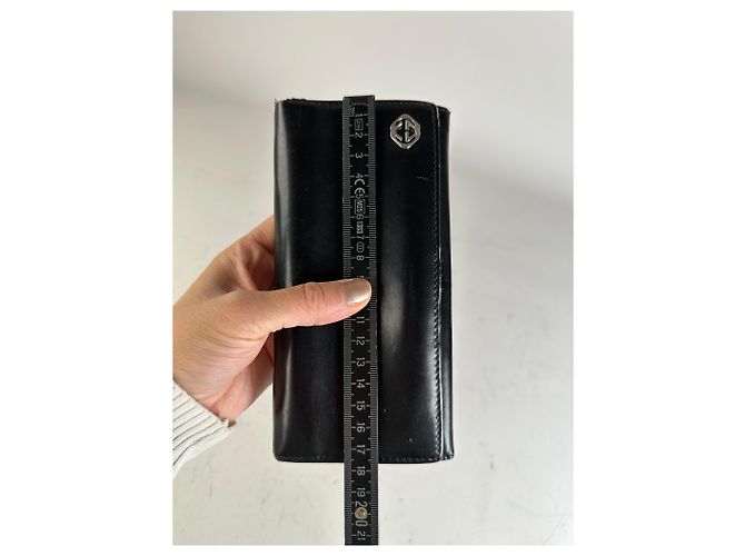 Vintage Gucci Leather Wallet Black Silver - view 9