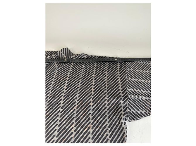 Vintage Issey Miyake gestreiftes Kleid aus Baumwollmischung Schwarz Grau M - Ansicht 11