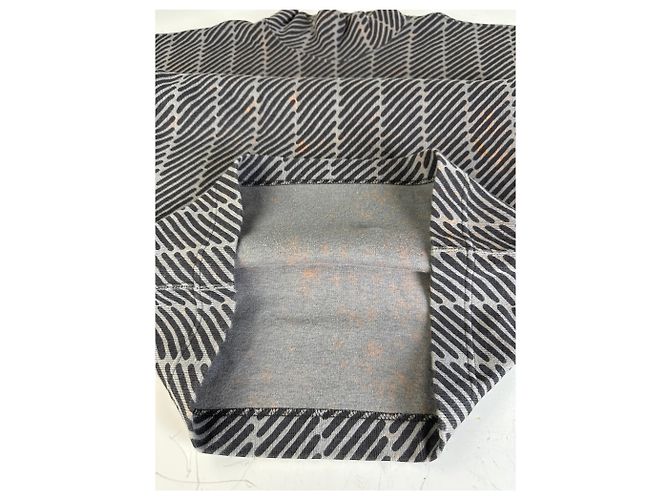 Vintage Issey Miyake gestreiftes Kleid aus Baumwollmischung Schwarz Grau M - Ansicht 13