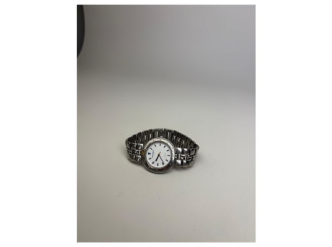 Vintage Courreges Armbanduhr aus Edelstahl Silber Weiß - Ansicht 11