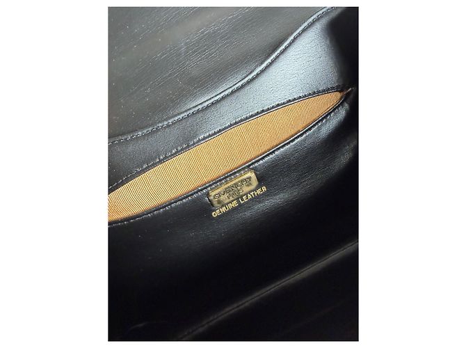 Vintage Givenchy Strukturierte Lederhandtasche Schwarz Gold - Ansicht 4
