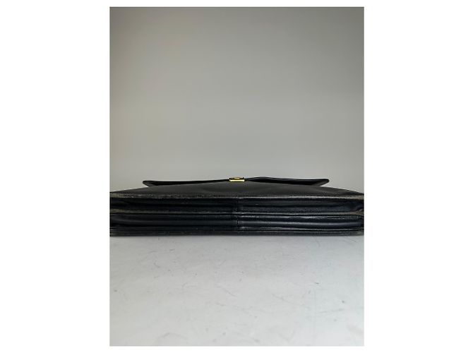 Vintage Givenchy Structured Leather Briefcase Black Gold - view 10