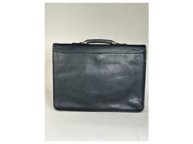 Vintage Givenchy Structured Leather Briefcase Black Gold - view 13