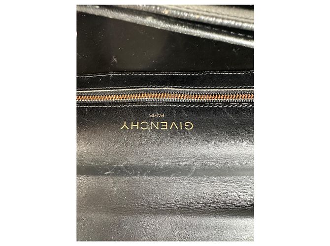 Vintage Givenchy Structured Leather Briefcase Black Gold - view 5