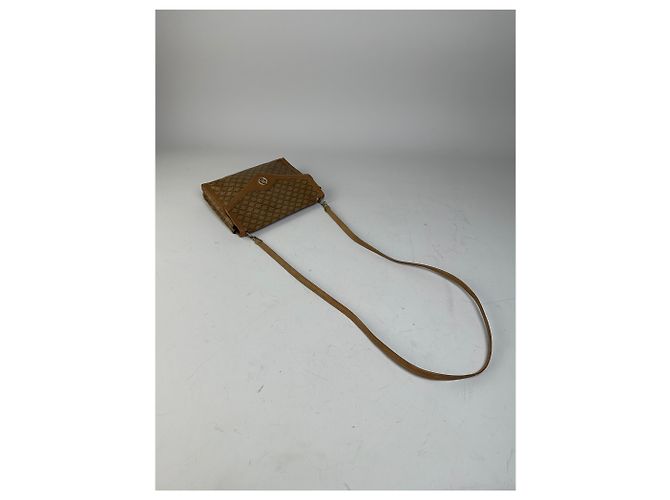 16 Céline Vintage Celine GG Monogram Canvas Schultertasche Tan Brown Kamel - Ansicht 10