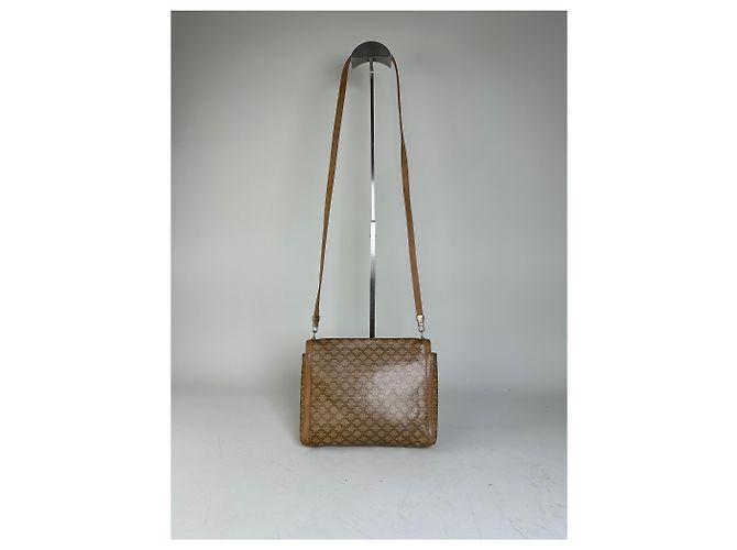 16 Céline Vintage Celine GG Monogram Canvas Schultertasche Tan Brown Kamel - Ansicht 2