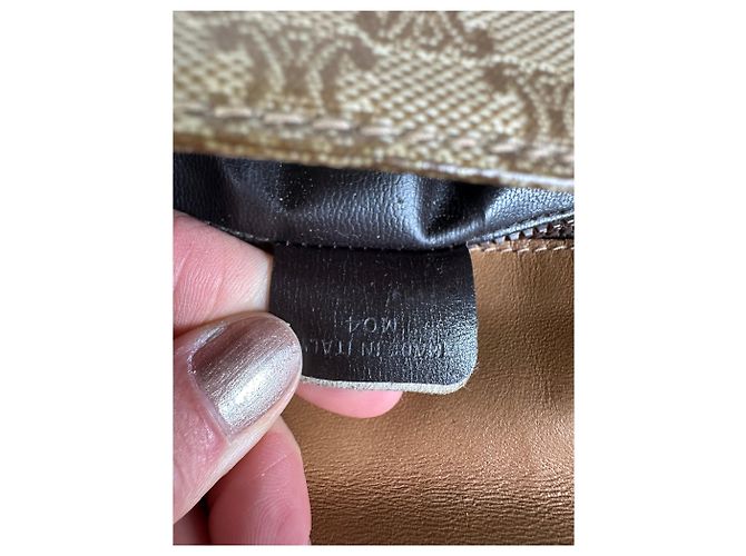 16 Céline Vintage Celine GG Monogram Canvas Schultertasche Tan Brown Kamel - Ansicht 5