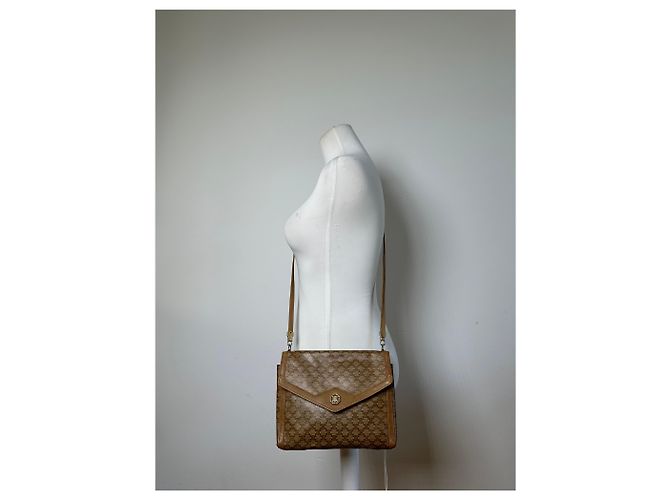 16 Céline Vintage Celine GG Monogram Canvas Schultertasche Tan Brown Kamel - Ansicht 8