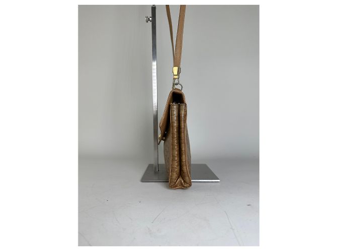 16 Céline Vintage Celine GG Monogram Canvas Schultertasche Tan Brown Kamel - Ansicht 9