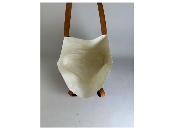 Vintage Marni Coated Canvas Tote Rot Blau Grün Weiß - Ansicht 3
